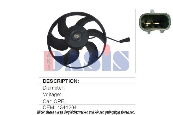 AKS DASIS 158440N: Ventilator, radiator 300mm