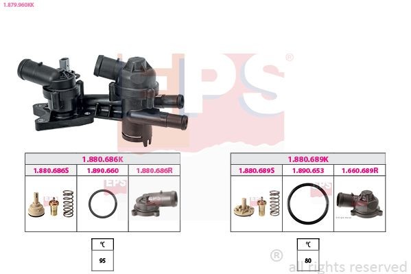 EPS 1.879.960KK: Termostaat, Jahutusvedelik Made in Italy - OE Equivalent