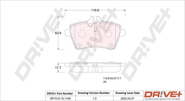 Dr!ve+ DP1010.10.1149: Piduriklotsid