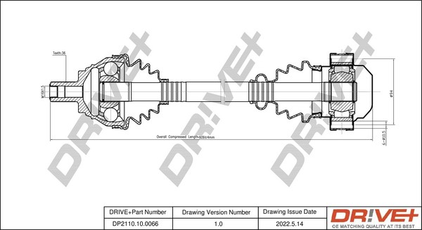 Dr!ve+ DP2110.10.0066: Drivaxel 610mm