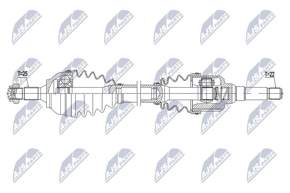 NTY NPW-CT-113: Pusašis priekinė ašis, dešinė, 876mm