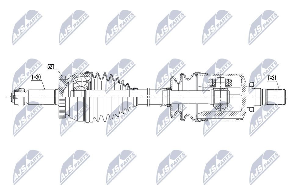 NTY NPW-HY-561: Veovõll esisild vasakul, 670mm