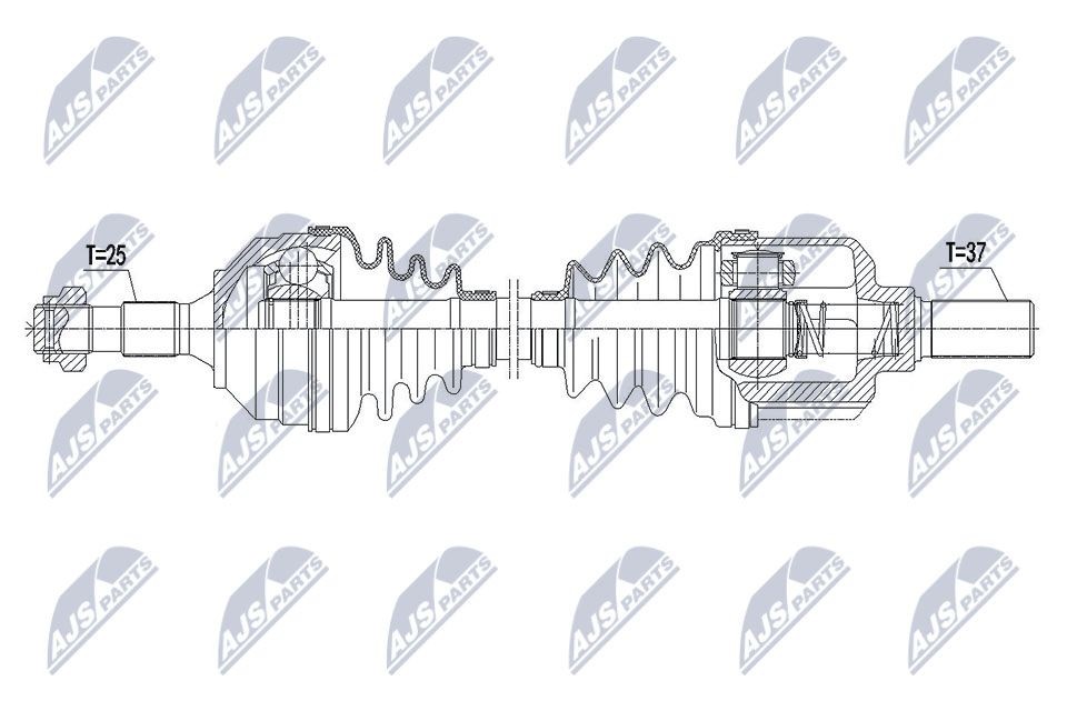 NTY NPW-PE-051: Veovõll esisild vasakul, 617mm