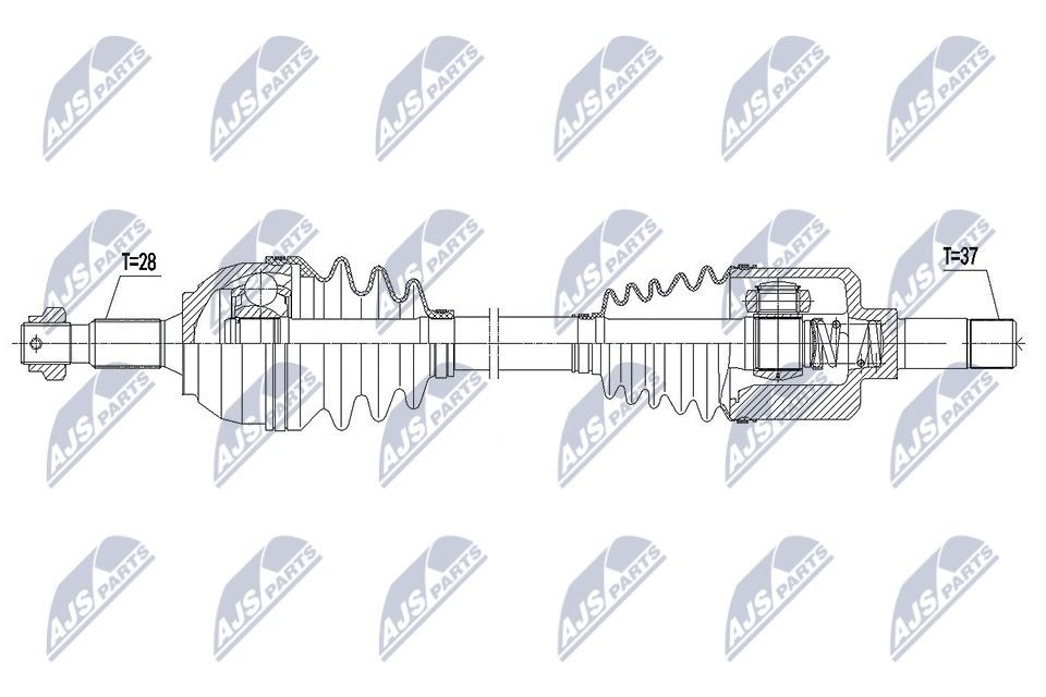 NTY NPW-PE-057: Veovõll esisild vasakul, 699mm