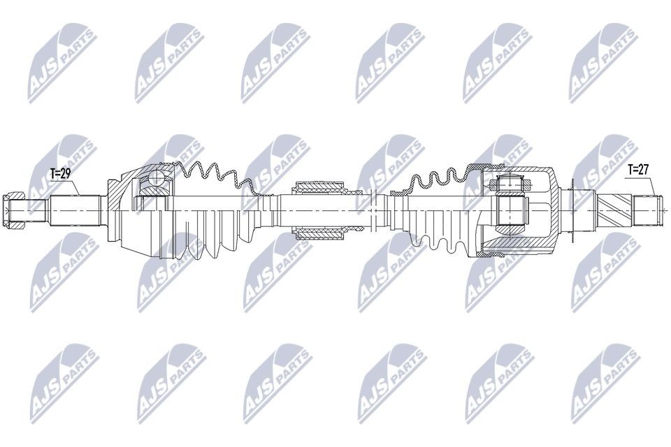NTY NPW-RE-161: Árbol de transmisión Eje delantero, izquierda, 683mm