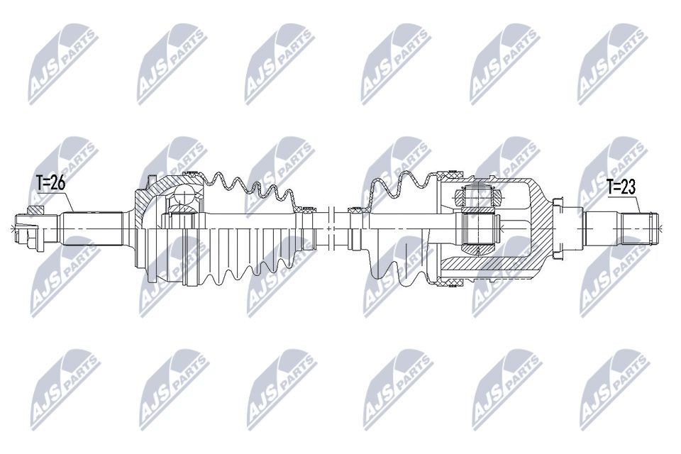 NTY NPW-TY-143: Veovõll esisild vasakul, 662mm
