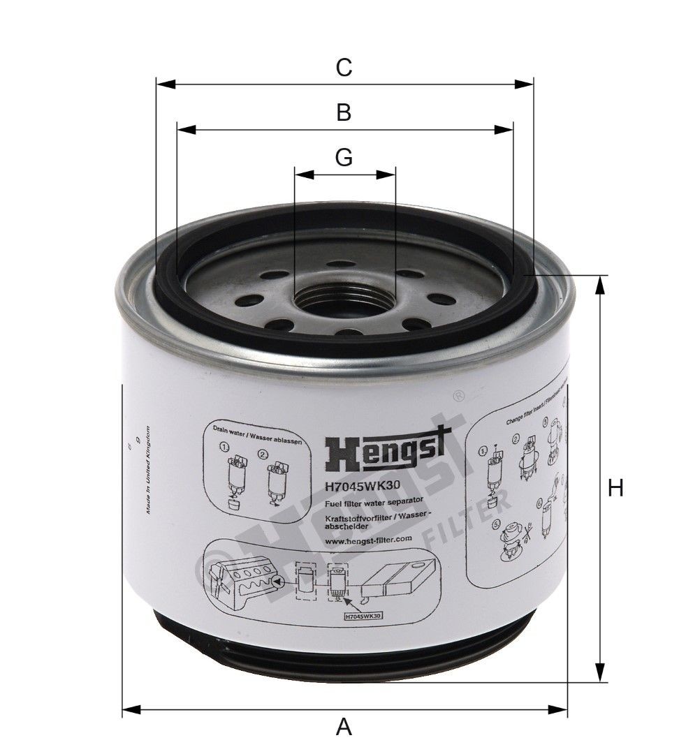 HENGST FILTER H7045WK30: Filtru combustibil