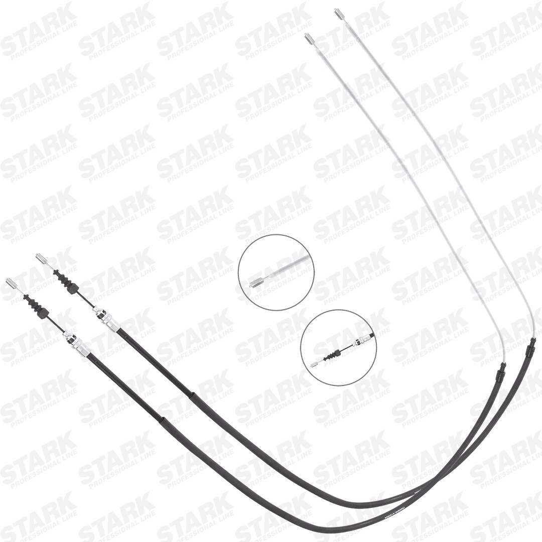 STARK SKCPB-1051092: Cablu, frana de parcare spate, 2037/1182+2037/1182mm, 2037/1182+2037/1182mm