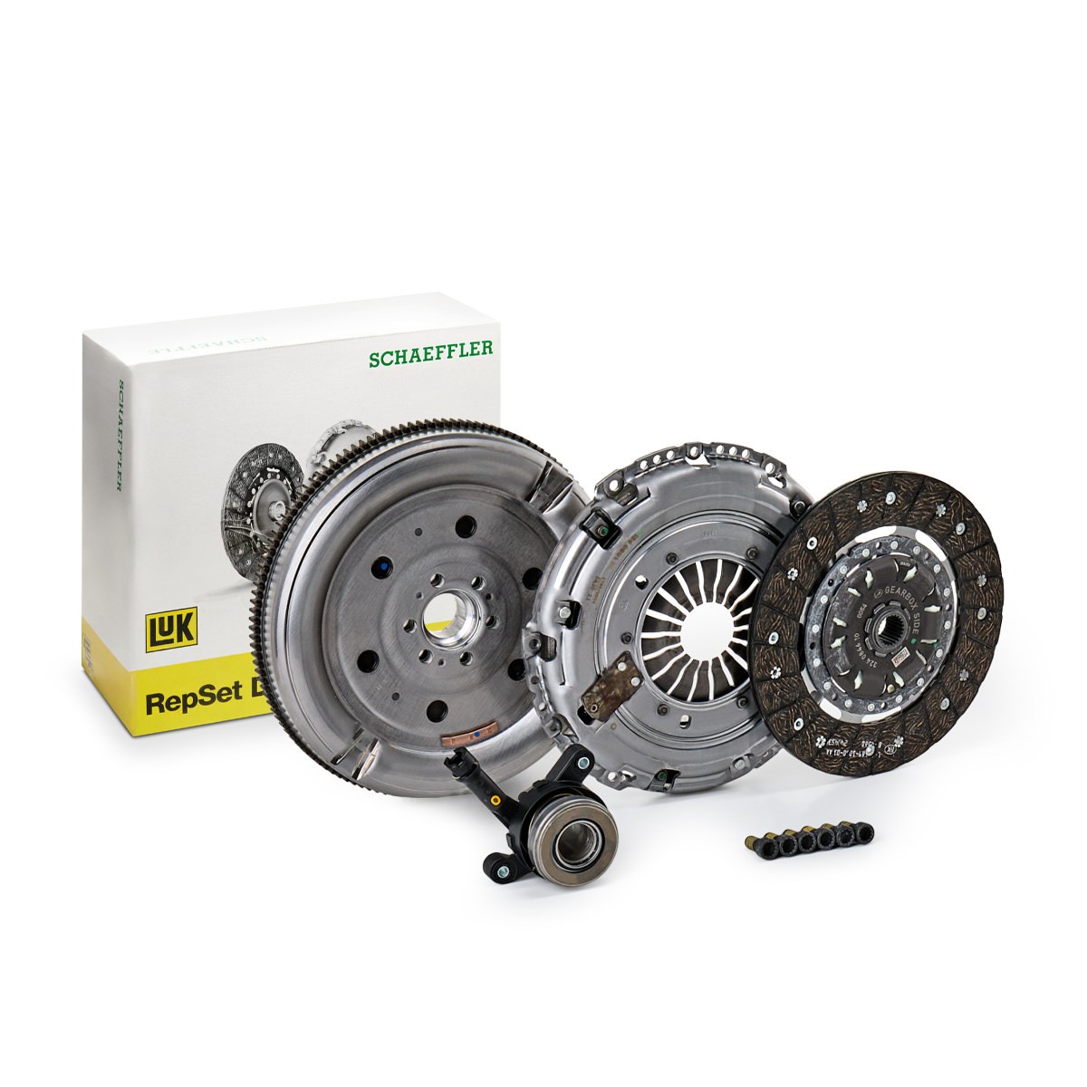 LuK 600 0322 00: Kit ambreiaj LuK RepSet DMF cu rulment de presiune, cu volanta, cu set suruburi