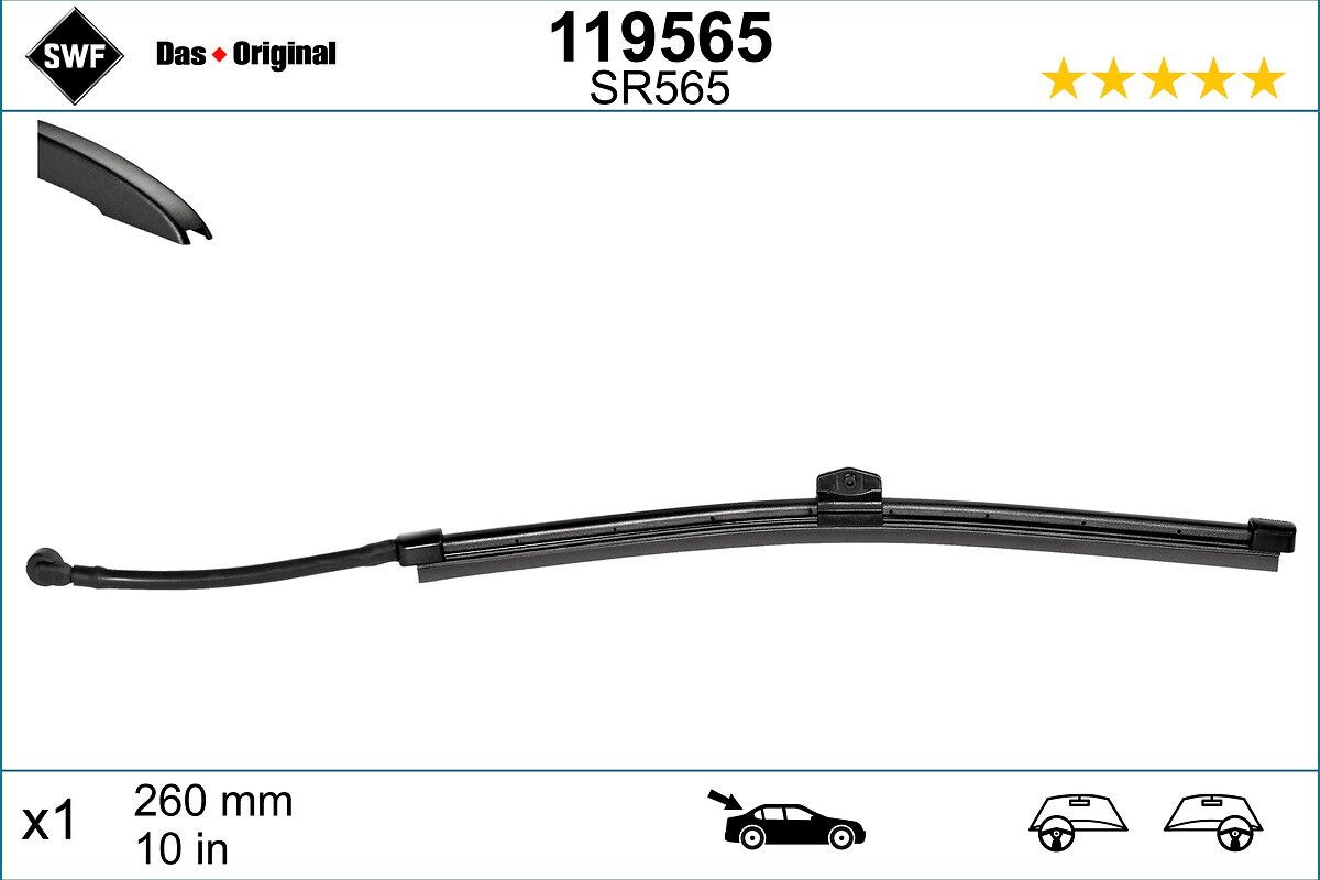 SWF 119565: Vindusvisker bak DAS ORIGINAL REAR