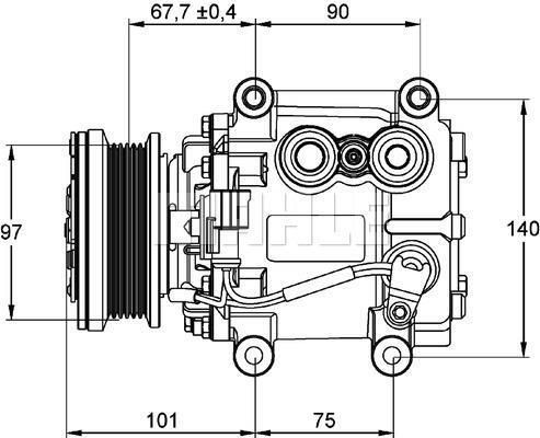 BV PSH 090.845.016.310: Compressore aria condizionata Mahle New