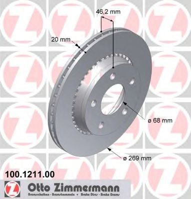 ZIMMERMANN 100.1211.00: Piduriketas Ø: 269mm, välisõhutus, Ø: 269mm