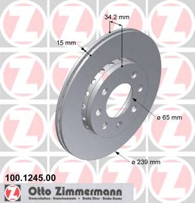 ZIMMERMANN 100.1245.00: Piduriketas Ø: 239mm, välisõhutus, Ø: 239mm