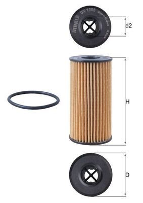 KNECHT OX 1308D: Oljefilter med tätning