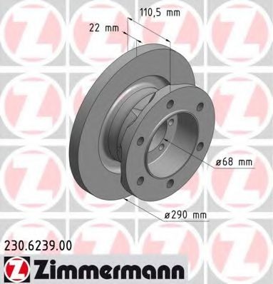 ZIMMERMANN 230.6239.00: Disc de frână Ř: 290mm, plin, Ř: 290mm