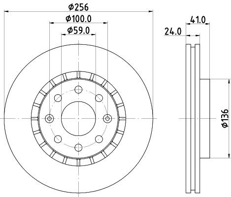 MINTEX MDC3007C: Piduriketas Ø: 256mm, välisõhutus, Ø: 256mm, kaetud, ilma rattakeskmeta, ilma rattalaagrita, ilma rattakinnituspoltideta