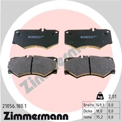 ZIMMERMANN 21056.180.1: Plăcuțe de frână Fotografia corespunde volumului livrării