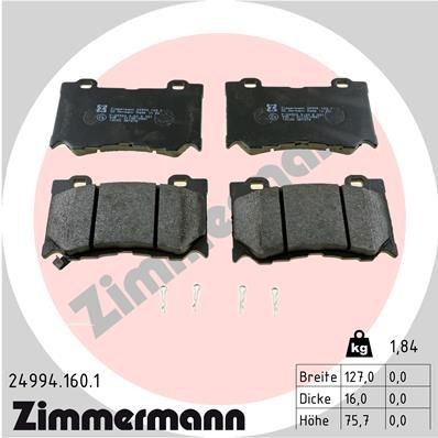 ZIMMERMANN 24994.160.1: Piduriklotsid Foto vastab tarnekomplektile, koos vedruga
