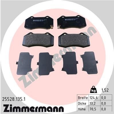 ZIMMERMANN 25528.135.1: Piduriklotsid Foto vastab tarnekomplektile