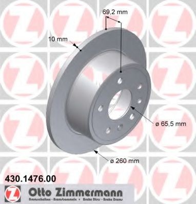 ZIMMERMANN 430.1476.00: Disque de frein Ø: 260mm, plein, Ø: 260mm