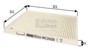 CLEAN FILTER NC2420: Filter, salongiõhk Partikkelfilter, Filtrer