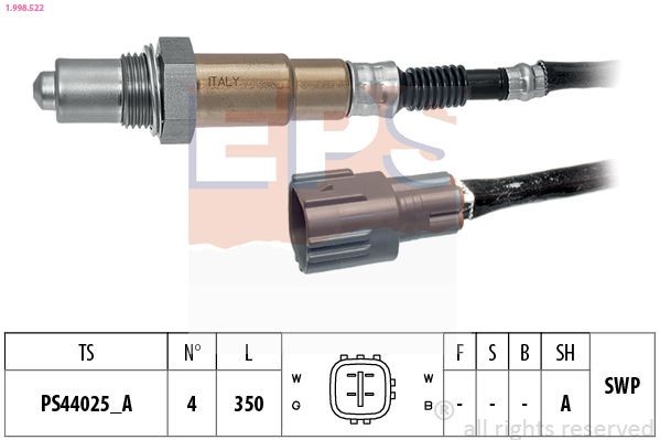 EPS 1.998.522: Lambda andur Made in Italy - OE Equivalent