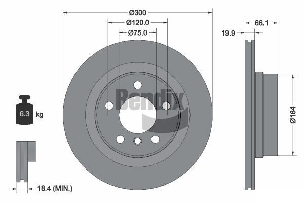 BENDIX Braking BDS1293: Piduriketas Ø: 300mm, sisemine õhutus, Ø: 300mm, kaetud, ilma rattakeskmeta, ilma rattalaagrita, ilma rattakinnituspoltideta