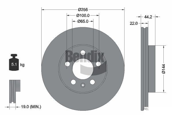 BENDIX Braking BDS1592: Bremžu diski Ø: 256mm, ar iekšējo ventilāciju, Ø: 256mm, pārklāts, bez riteņa rumbas, bez riteņa rumbas gultņa, bez riteņu stiprināšanas skrūvēm