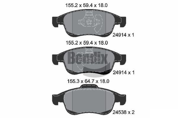 BENDIX Braking BPD1009: Piduriklotsid