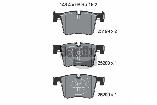 BENDIX Braking BPD1078: Piduriklotsid