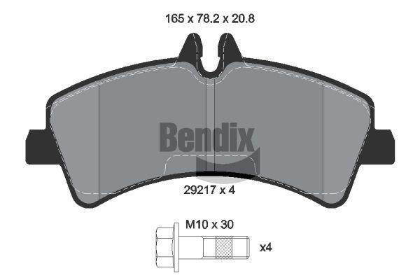 BENDIX Braking BPD1116: Piduriklotsid koos pidurisadula kruvidega