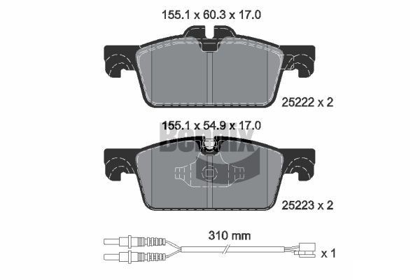 BENDIX Braking BPD1125: Piduriklotsid koos lisadega