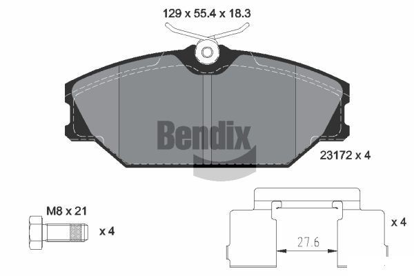 BENDIX Braking BPD1127: Remblokken Met toebehoren, Met remzadelschroef