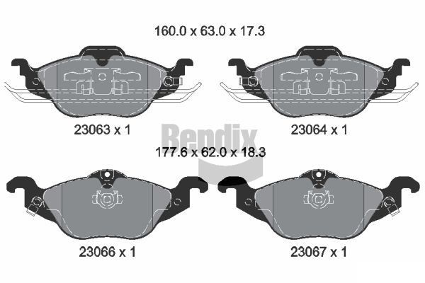BENDIX Braking BPD1129: Piduriklotsid