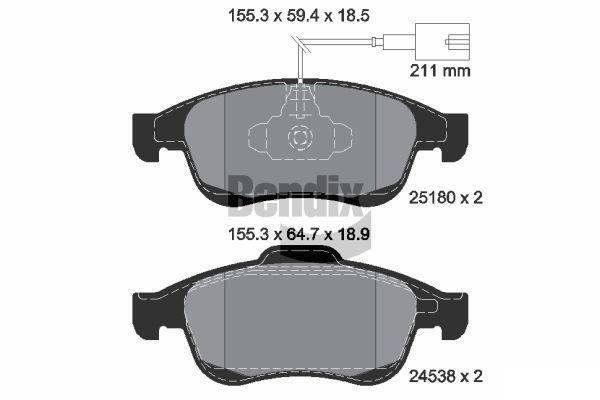 BENDIX Braking BPD1154: Piduriklotsid