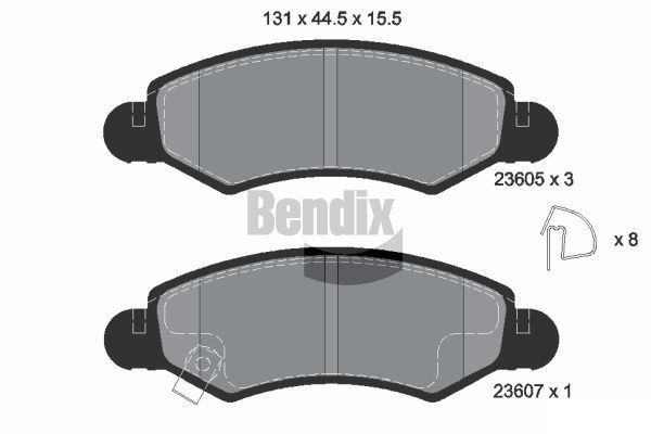 BENDIX Braking BPD1169: Piduriklotsid koos lisadega