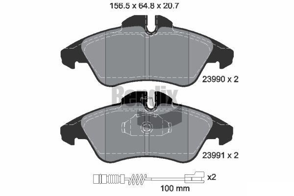 BENDIX Braking BPD1170: Piduriklotsid koos lisadega