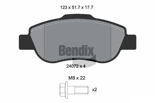 BENDIX Braking BPD1186: Bremseklodser med bremsecaliperskruer