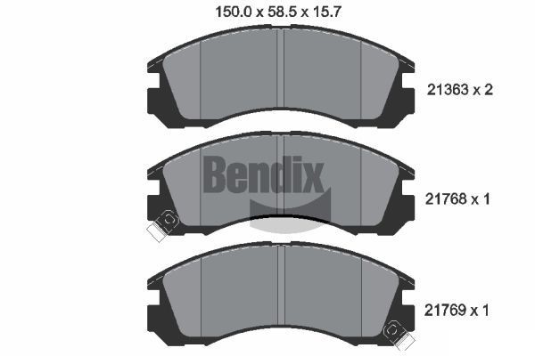 BENDIX Braking BPD1195: Piduriklotsid