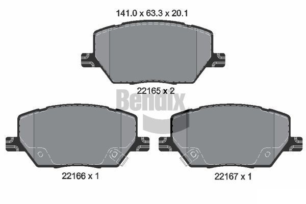 BENDIX Braking BPD1196: Piduriklotsid