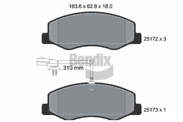BENDIX Braking BPD1202: Piduriklotsid