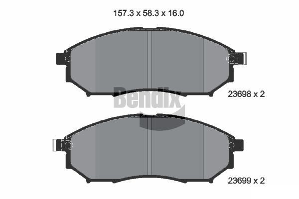 BENDIX Braking BPD1215: Piduriklotsid koos lisadega