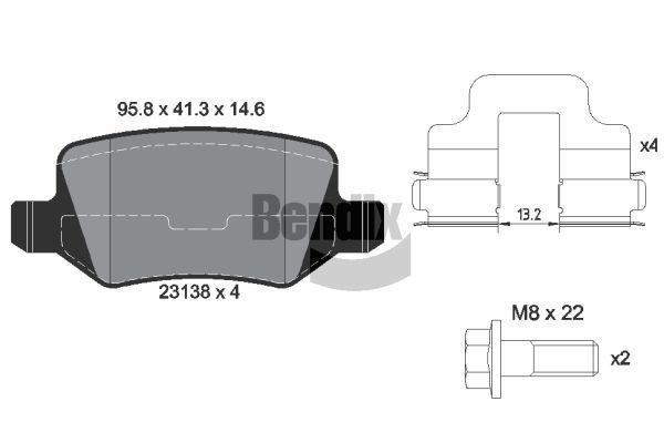 BENDIX Braking BPD1219: Piduriklotsid koos lisadega, koos pidurisadula kruvidega