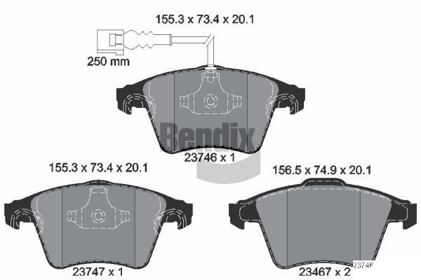 BENDIX Braking BPD1224: Piduriklotsid
