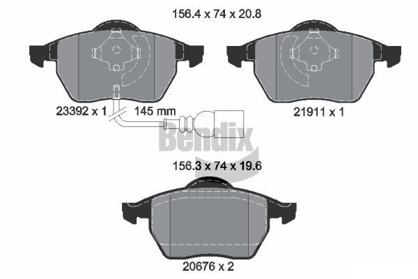 BENDIX Braking BPD1236: Piduriklotsid