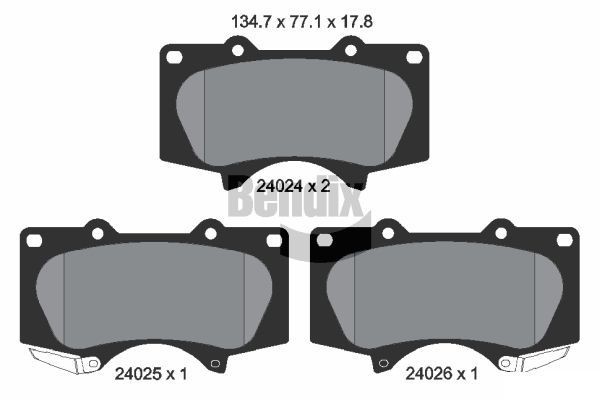 BENDIX Braking BPD1246: Piduriklotsid