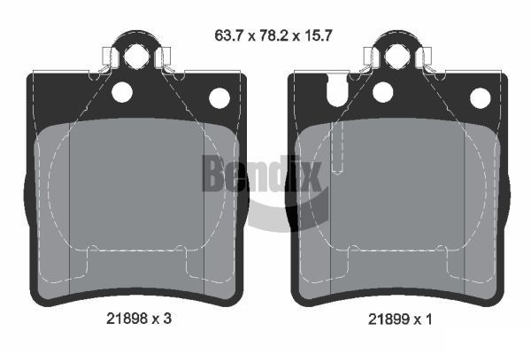 BENDIX Braking BPD1253: Piduriklotsid