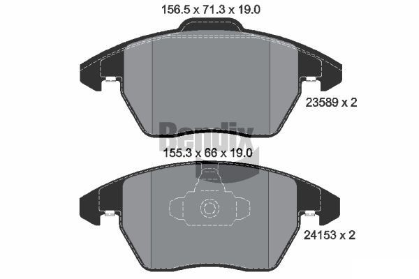 BENDIX Braking BPD1255: Piduriklotsid