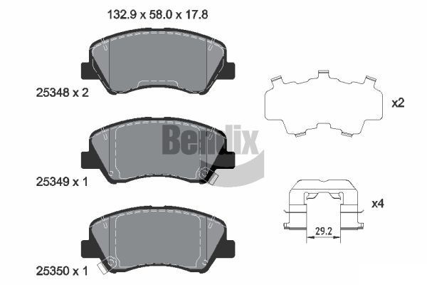 BENDIX Braking BPD1259: Piduriklotsid koos lisadega
