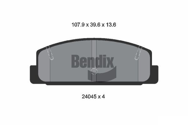 BENDIX Braking BPD1266: Piduriklotsid koos lisadega